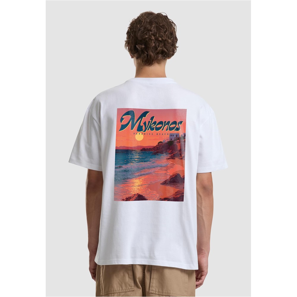 Mister Tee - Mykonos Mood Oversize Mens Tshirt - White